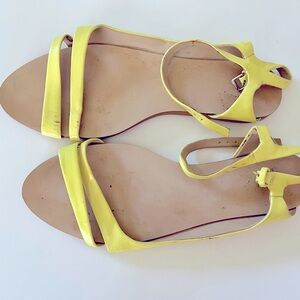 Zara Yellow Patent Leather Sandals Size 7